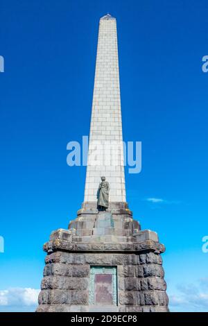 Maori Krieger Statue auf einem Tree Hill, Auckland Stockfoto