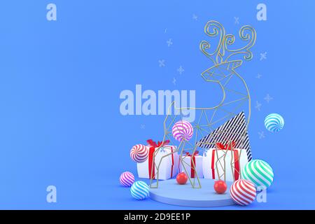 3d-Illustration für Neujahr und Weihnachten Stockfoto