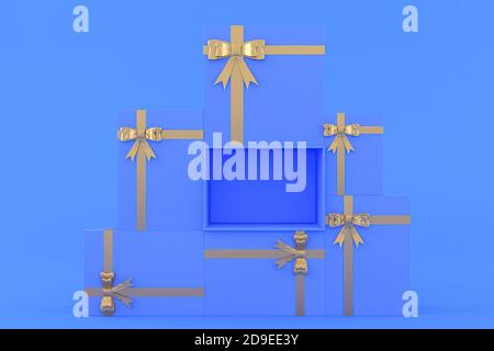 3d-Illustration der Geschenkbox für das neue Jahr Feiertage und Weihnachten Stockfoto