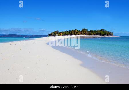 Weißer Sand Strand von Nosy Iranja Insel, in Madagaskar Stockfoto