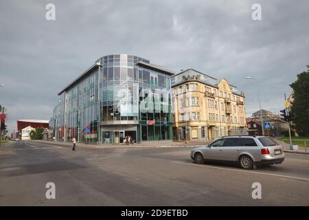 LIEPAJA, LETTLAND - 24. Jul 2016: Straßen von Liepaja. Liepaja ist eine Stadt an der Ostsee. Es ist die drittgrößte Stadt des Landes nach Riga an Stockfoto