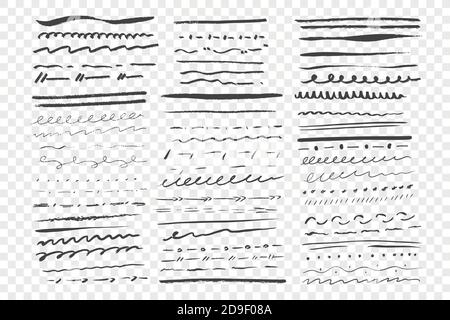 Zeichnungsunterstreichungen gesetzt Stock Vektor