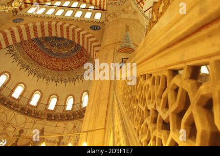 Innenraum der Edirne Selimiye Moschee Stockfoto