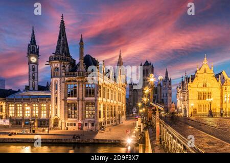 Altstadt, Gent, Ostflandern, Belgien Stockfoto