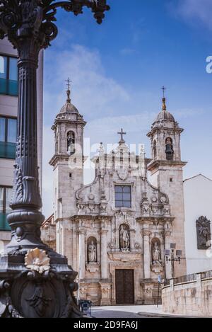 Die Kirche San Jorge ist ein christlicher Tempel im Barockstil in La Coruña. A Coruna, Galicien, Spanien, Europa Stockfoto