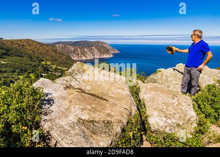 Sierra de Capelada, Vixia Herbeira Klippen, in der Nähe von San Andres de Teixido, Sierra de Capelada. Cedeira, A Coruña, Galicien, Spanien, Europa Stockfoto