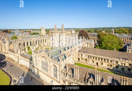 Luftaufnahme des All Souls College Oxford Skyline Oxford Oxfordshire England GB Europa Stockfoto