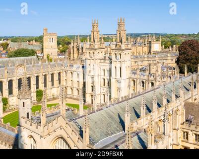 Skyline der Oxford University aus der Vogelperspektive von All Souls College Oxford Oxfordshire England Großbritannien GB Europa Stockfoto