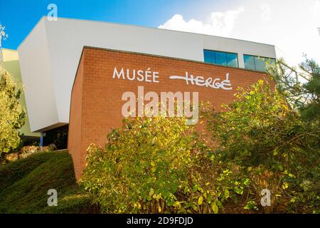 Die belgische Gemeinde Ottignies-Louvain-la-Neuve, in der wallonischen Region in der Provinz Wallonisch-Brabant. Hergé Museum der Autor von T Stockfoto