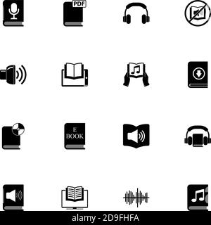 EBooks-Symbol - auf beliebige Größe erweitern - auf beliebige Farbe ändern. Perfect Flat Vector enthält Symbole wie Bildung, Hörbuch, Lesezeichen, Enzyklopädie, Text Stock Vektor