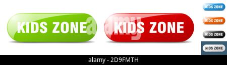 Taste für Kinderzone. schild. Taste. Drucktaste eingestellt Stock Vektor