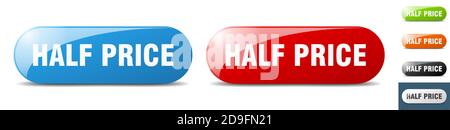 Taste zum halben Preis. schild. Schlüssel. Drucktastensatz Stock Vektor