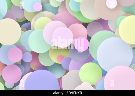 Bunte Zierkugeln. Abstrakte 3D-Illustration oder Rendering Stockfoto