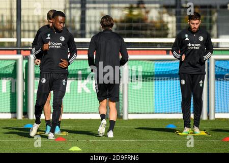 ROTTERDAM, NIEDERLANDE - 05. NOVEMBER: Lutsharel Geertruida von Feyenoord während einer Trainingseinheit vor dem UEFA Europa League Spiel zwischen Feyenoord und CSKA Moskau am 22. Oktober 2020 in Rotterdam, Niederlande (Foto: Yannick Verhoeven/Orange Pictures) Stockfoto