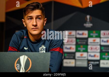 ROTTERDAM, NIEDERLANDE - 05. NOVEMBER: Konstantin Maradishvili vom CSKA Moskou bei einer Pressekonferenz vor dem UEFA Europa League Spiel zwischen Feyenoord und CSKA Moskau am 22. Oktober 2020 in Rotterdam, Niederlande (Foto: Yannick Verhoeven/Orange Pictures) Stockfoto