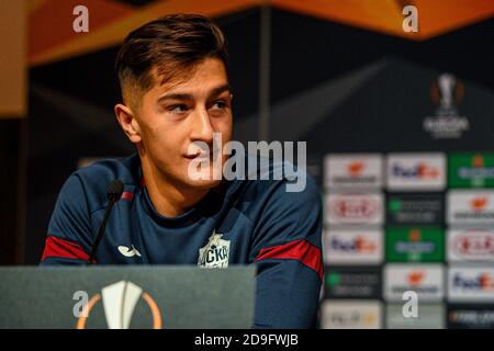 ROTTERDAM, NIEDERLANDE - 05. NOVEMBER: Konstantin Maradishvili vom CSKA Moskou bei einer Pressekonferenz vor dem UEFA Europa League Spiel zwischen Feyenoord und CSKA Moskau am 22. Oktober 2020 in Rotterdam, Niederlande (Foto: Yannick Verhoeven/Orange Pictures) Stockfoto