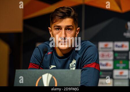 ROTTERDAM, NIEDERLANDE - 05. NOVEMBER: Konstantin Maradishvili vom CSKA Moskou bei einer Pressekonferenz vor dem UEFA Europa League Spiel zwischen Feyenoord und CSKA Moskau am 22. Oktober 2020 in Rotterdam, Niederlande (Foto: Yannick Verhoeven/Orange Pictures) Stockfoto