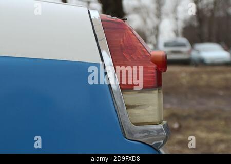 Oldtimer rot Bremslicht klassisch, Retro Auto Nahaufnahme Stockfoto