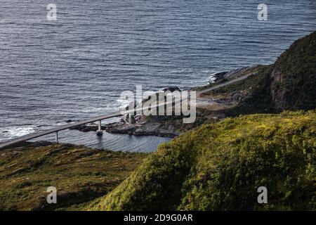 Lofoten Island Luftpanorama, Blick vom Reinebringen Berg, reine Norwegen Stockfoto