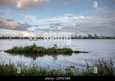 Aussen-Alster See in Hamburg, Deutschland Stockfoto