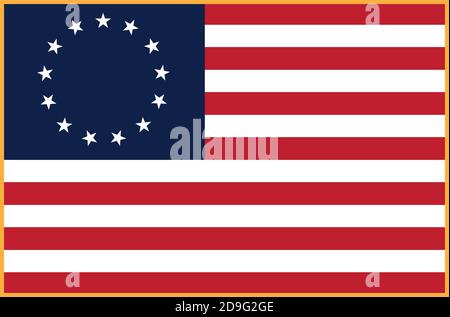 Betsy Ross Flagge Isoliert Vektor Illustration Stock Vektor