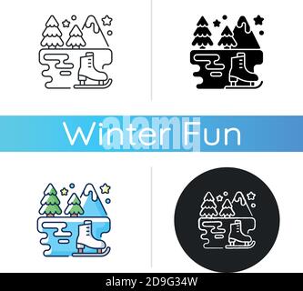 Symbol für Schlittschuhlaufen im Freien Stock Vektor