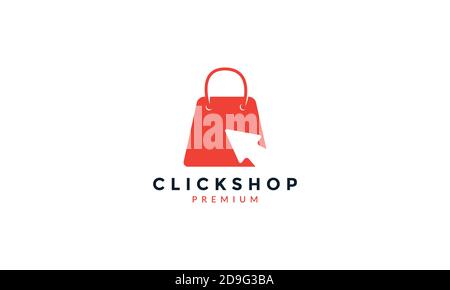 Einkaufstasche klicken kaufen Logo Symbol Vektor-Design Stock Vektor