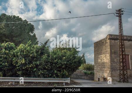 Rilievo (Misiliscemi), Italien : Landschaft von Rilievo, einem kleinen landwirtschaftlichen Weiler am südlichen Stadtrand von Trapani Stockfoto