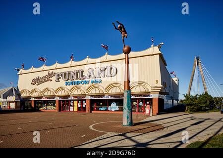 Herbst in Southport Funland Stockfoto