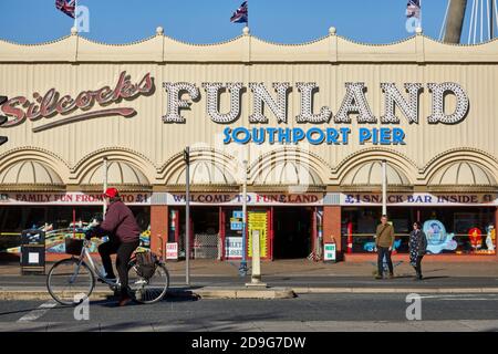 Herbst in Southport Funland Stockfoto