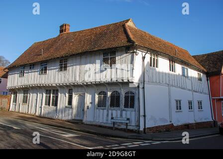 Historische Gebäude in der Suffolk Marktstadt Lavenham, Großbritannien Stockfoto