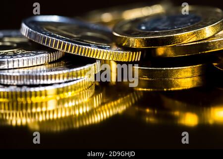 Polnische Zlotys kleine Münze Bezeichnung Stockfoto