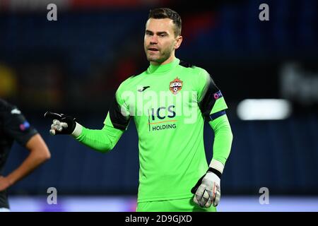 ROTTERDAM, NIEDERLANDE - 05. NOVEMBER: Torwart Igor Akinfeev vom CSKA Moskou während des UEFA Europa League Spiels zwischen Feyenoord und CSKA Moskva am 05. november 2020 in Rotterdam, Niederlande (Foto: Yannick Verhoeven/Orange Pictures) Stockfoto