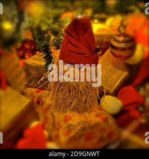 Rustikale Vater Weihnachtsbaum Dekoration. Stockfoto