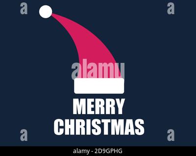 Frohe Weihnachten. Weihnachtsmann Hut. Weihnachten Weihnachtsdekoration für Grußkarten und Banner. Vektorgrafik Stock Vektor