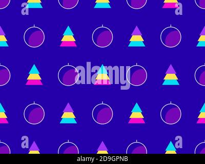 Weihnachtsbäume und Weihnachtskugeln nahtloses Muster. Ideal für Broschüren, Werbematerial, Geschenkpapier und Tapeten. Vektorgrafik Stock Vektor