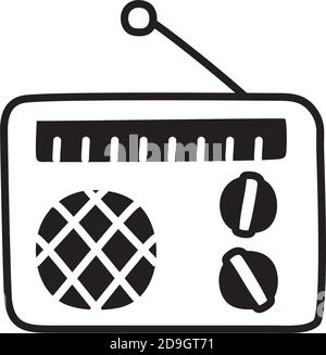 Retro Radio Symbol über weißem Hintergrund, Silhouette Stil, Vektor-Illustration Stock Vektor