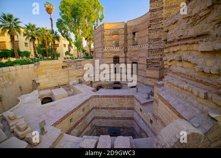 Babylon Festung war eine alte Festungsstadt oder Burg im Delta von Ägypten, in der Gegend heute bekannt als koptische Kairo genommen @Kairo, Ägypten Stockfoto