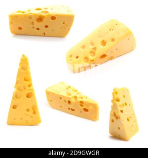 Lecker Käse auf weißem Hintergrund Stockfoto