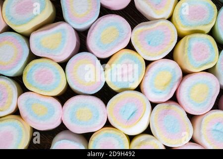 Mehrfarbige süße weiche Marshmallow Stockfoto