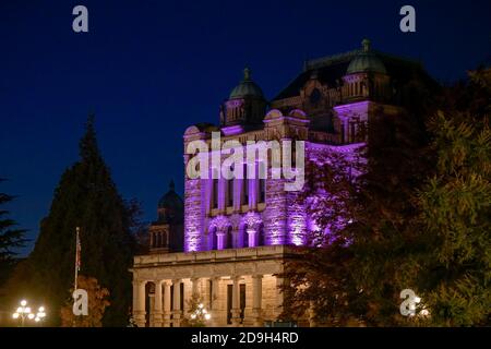 Hinten, Legislative Assembly, Parlamentsgebäude, Victoria, British Columbia, Kanada Stockfoto