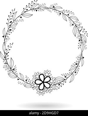 botanischer Vektor Rahmen Illustration Ornament Hochzeit Einladung initial Stock Vektor