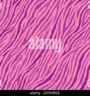 Rosa Zebra Nahtloses Muster. Tierhaut Vektor Illustration Muster für Oberfläche, T-Shirt-Design, Druck, Poster, Symbol, Web, grafische Designs. Stock Vektor
