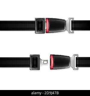 Sicherheitsgurt Automobile Life Safety Detail Set Vektor Stock Vektor