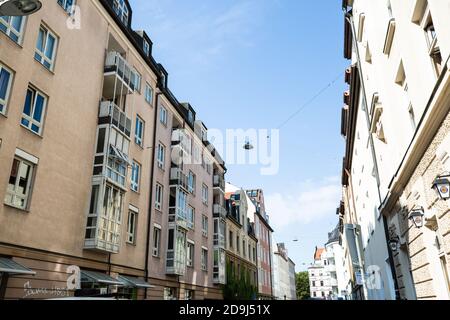 Wohnungen, Mietshäuser, Eigentumswohnungen in Schwabing, München Stockfoto