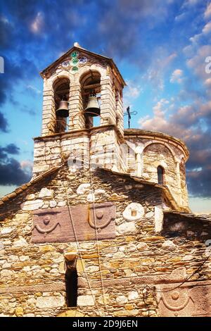 Glockenturm Detail einer Kirche in Skopelos Stadt Stockfoto