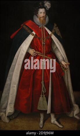 Robert Devereux, 2. Earl of Essex (1565-1601). Englischer Adliger und Liebling von Elizabet I. Er wurde wegen Verrats hingerichtet. Porträt von Marcus Gheeraerts dem Jüngeren (1561/62-1636). Öl auf Leinwand, c.1597. Vereinigtes Königreich. National Portrait Gallery. London, England, Vereinigtes Königreich. Stockfoto