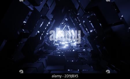 HINTERGRUND TAPETE 3d Illustration Dreieck Raum Tunnel mit Textur Stockfoto