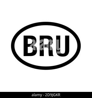 Ländercode Fahrzeugzulassung Brunei Stockfoto