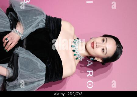 Die chinesische Schauspielerin Li Meng nimmt am 23. Oktober 2020 am Bulgari Red Carpet in Shanghai, China, Teil. Stockfoto